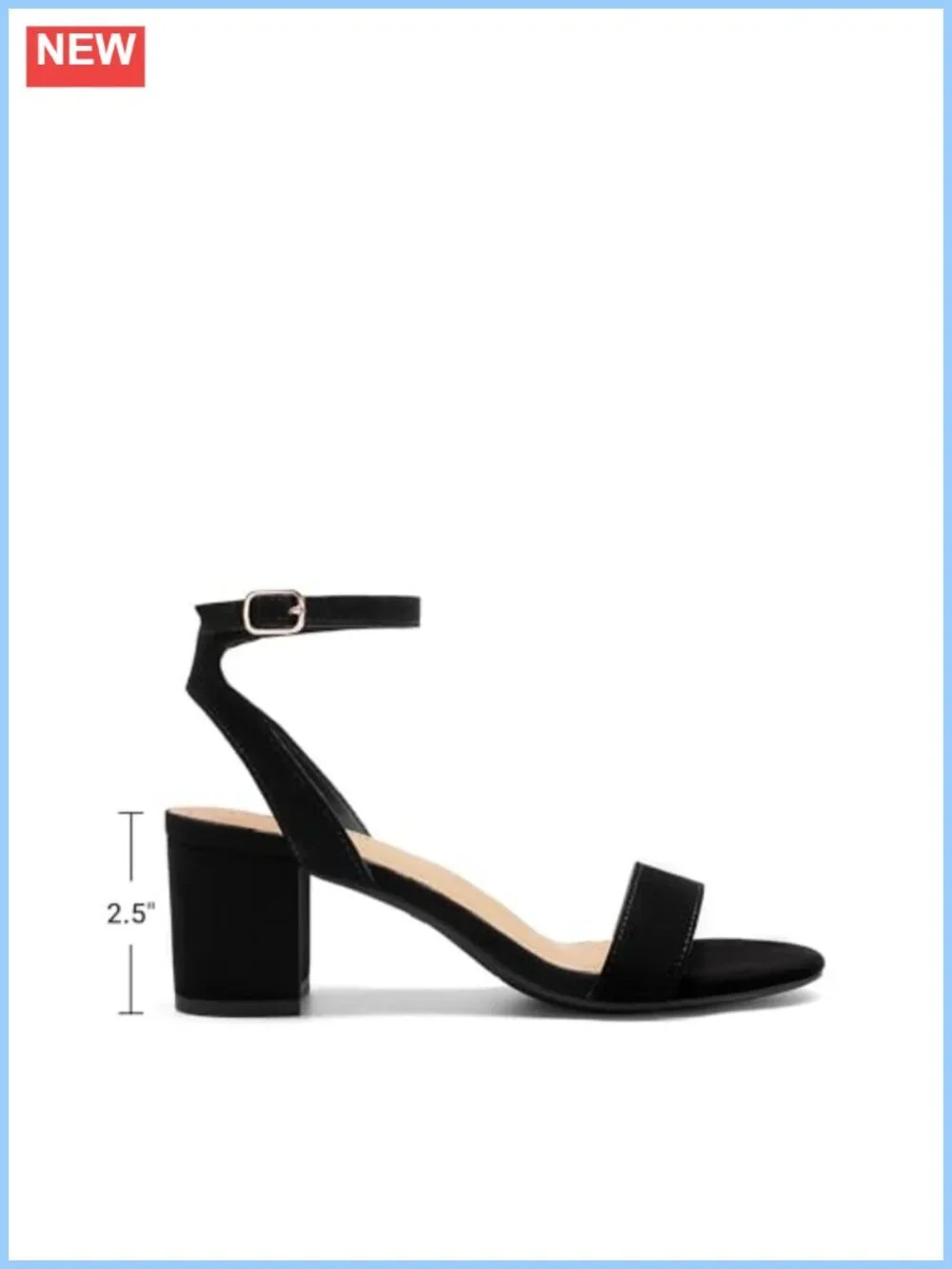 Faux Suede Block Heel Sandals Women's Dressy Ankle Strap